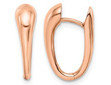 14K Rose Pink Gold Hinged Hoop Earrings
